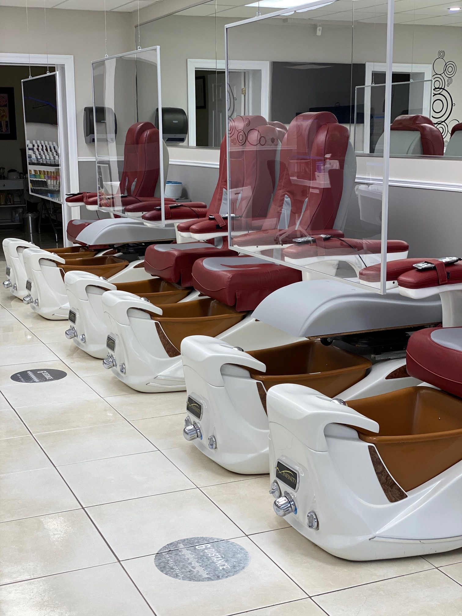 Protective shields for the pedicure chairs