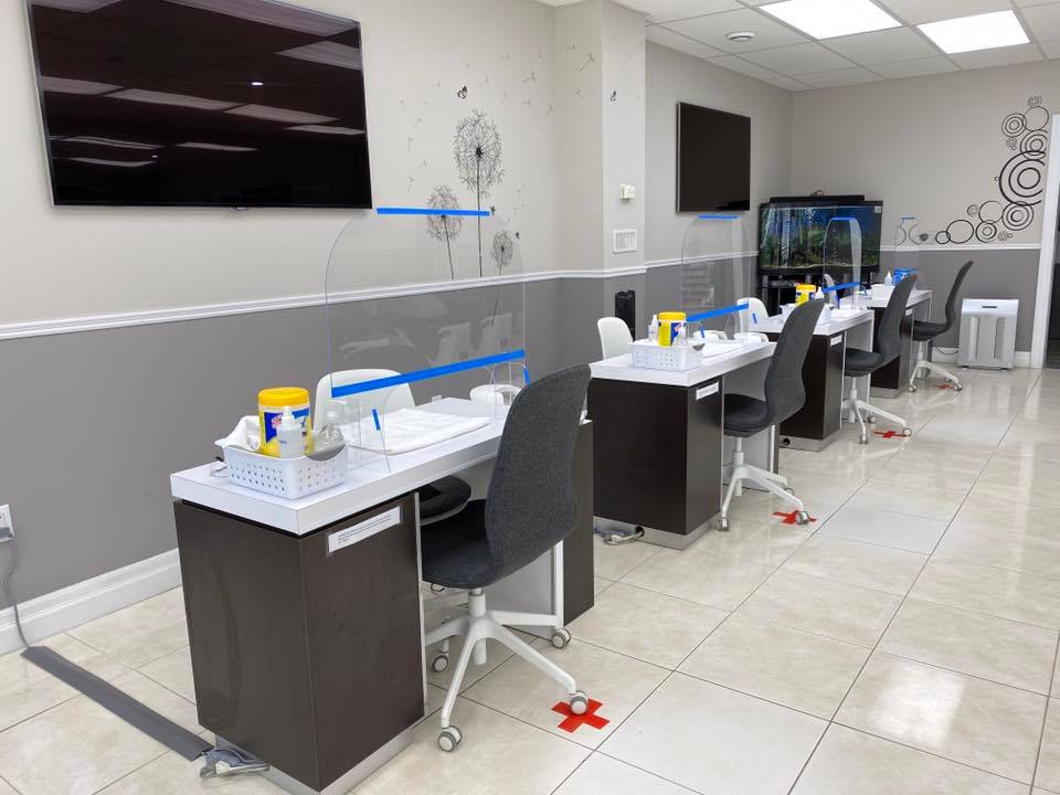 Protective shields for our manicure stations